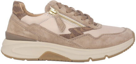 Gabor Rollingsoft sensitive 76.898.51 dames rollende wandelsneaker Beige - 37