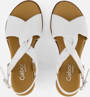 Gabor Witte Leren Kruisband Sandalen Gabor , White , Dames - 39 Eu,40 1/2 Eu,42 Eu,42 1/2 Eu,41 Eu,38 EU