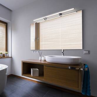 Gaia LED spiegellamp 99 cm chroom, gesatineerd