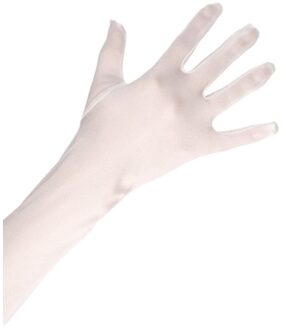 Gala/glamour verkleedkleding handschoenen - lang - wit - voor dames - polyester
