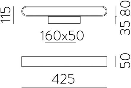 GALA LED wandlamp, wit, Up/Down, breedte 42,5 cm, 20 W wit gestructureerd