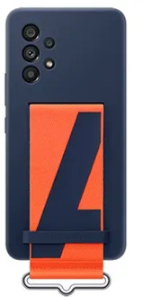 Galaxy A53 Siliconen Back Cover met Band Blauw