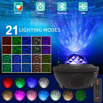 Galaxy Projector Music Starry Water Wave LED Projector Light Bluetooth Speaker J99Store
