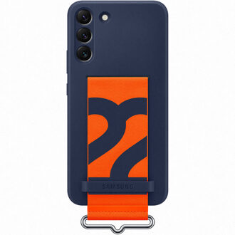 Galaxy S22+ Silicone Cover + Strap (Blauw)