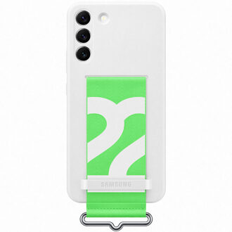 Galaxy S22 Plus Siliconen Back Cover met Band Wit