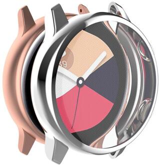Galaxy watch actieve case voor Samsung galaxy watch actieve cover/r500 plating kleurrijke Transparante TPU soft case anti-fall cove Electroplated zilver