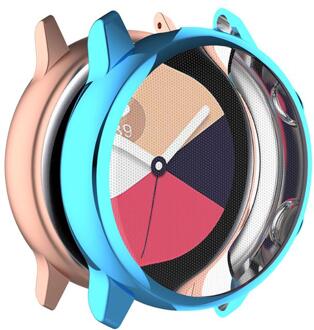 Galaxy watch actieve case voor Samsung galaxy watch actieve cover/r500 plating kleurrijke Transparante TPU soft case anti-fall cove Plating blauw