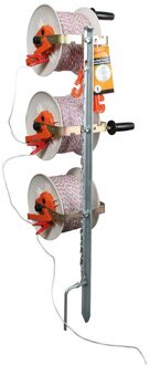 Gallagher Haspelpaal compleet incl 3 haspels met draad - Afrasteringspaal - 500 meter - 500 meter - 104cm