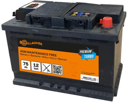 Gallagher Premium Turbo AGM - Batterij - 75 Ah - 12 V