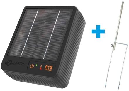 Gallagher Solar S12 Incl. Lithium Batterij met gratis Standaard - Solar schrikdraadapparaat - 9200 V