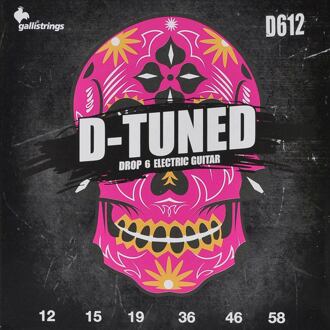 Galli D-612 snarenset voor elektrisch gitaar snarenset voor elektrisch gitaar, nickel roundwound, 012-015-019-036w-046w-058w