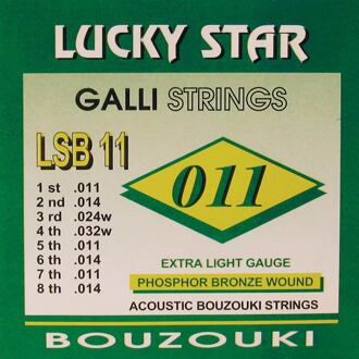 Galli LSB-11 snarenset bouzouki snarenset bouzouki, phosphor bronze, 011-011-014-014-023-011-030-014