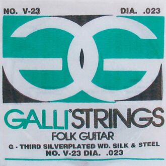 Galli V-023 G-3 snaar voor akoestische gitaar G-3 snaar voor akoestische gitaar, 023, silverplated wound on silk and steel, ball-end