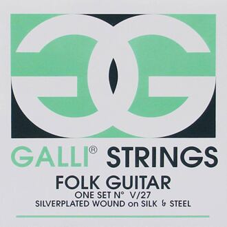 Galli V-27 snarenset voor akoestisch gitaar snarenset voor akoestisch gitaar, silverplated wound on silk steel 11-46
