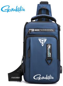Gamakatsu Mannen Enkele Schouder Vissen Zakken Waterdichte Leisure Multi Functie Rugzakken Vistuig Kit Sport Wandelen Bag Blauw
