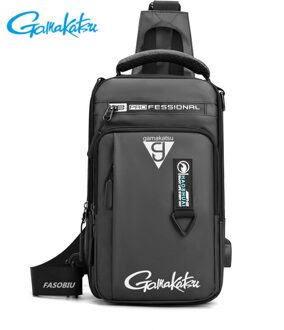 Gamakatsu Mannen Enkele Schouder Vissen Zakken Waterdichte Leisure Multi Functie Rugzakken Vistuig Kit Sport Wandelen Bag Donkergrijs