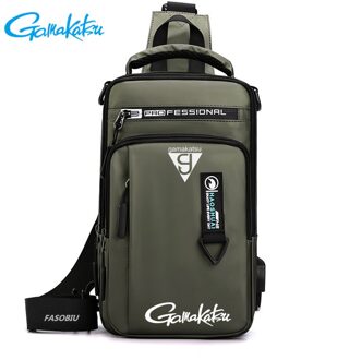 Gamakatsu Mannen Enkele Schouder Vissen Zakken Waterdichte Leisure Multi Functie Rugzakken Vistuig Kit Sport Wandelen Bag leger groen