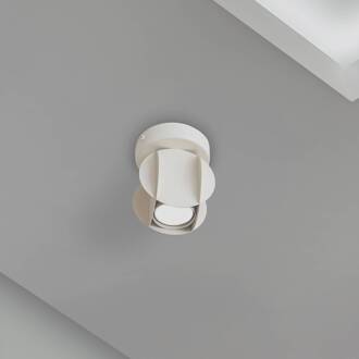 GAMBIT plafondspot, crèmewit, Ø 10 cm, metaal, GU10 roomwit
