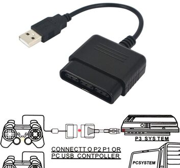 Game Controller Adapter Draagbare Usb Gaming Accessoire Kabel Converter Pc Ondersteuning Voor Ps3 Naar Pc 20Cm Kabel