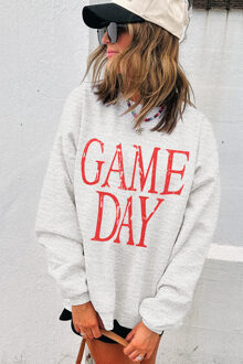 Game Day Grafisch Sweatshirt - maat XL Lichtgrijs
