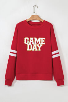 Game Day Grafisch Sweatshirt Rood