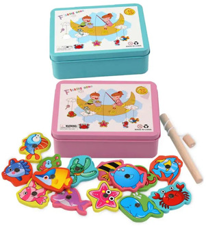 Game Educational Outdoor Toy Fish Wooden Magnetic Fishing Toy Set Fish Parent-child Exchange interactive toy juguetes