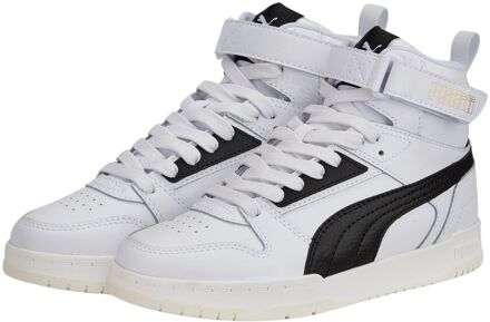 Game Halfhoge Sneaker met Beige Zool en Gouden Accenten Puma , White , Dames - 38 Eu,37 EU