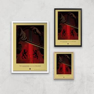 Game of Thrones Lannisters Giclee Art Print - A4 - White Frame Meerdere kleuren