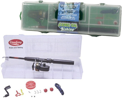 Game on fishing Gof Visset - 15-delige tacklebox + hengel - 14 x 46 x 78 cm