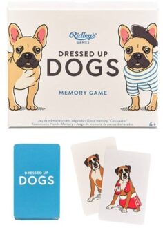 Games memoryspel Dressed Up Dogs karton blauw 50-delig