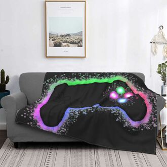 Gaming Controller Splash Art PS4 Deken Sprei Plaid Haar Deken Plaid Deken Voor Sofa 150 x 125cm