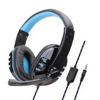 Gaming Headset Bass Stereo Wired Hoofdtelefoon Met Mic Tablet Pc Laptop Headset Auriculares 3.5 Mm Adapter Kabel Voor PS4 X-Box blauw nee LED PS4