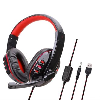 Gaming Headset Bass Stereo Wired Hoofdtelefoon Met Mic Tablet Pc Laptop Headset Auriculares 3.5 Mm Adapter Kabel Voor PS4 X-Box rood LED PS4