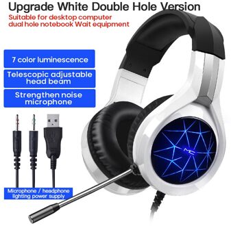 Gaming Headset Oortelefoon Bedrade Gamer Hoofdtelefoon Stereo Geluid Zeven-Kleur Ademhaling Licht Met Microfoon Led Licht Voor Computer Pc gamer