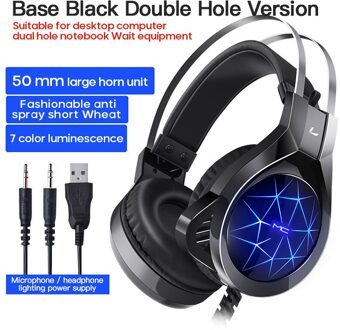 Gaming Headset Oortelefoon Bedrade Gamer Hoofdtelefoon Stereo Geluid Zeven-Kleur Ademhaling Licht Met Microfoon Led Licht Voor Computer Pc gamer