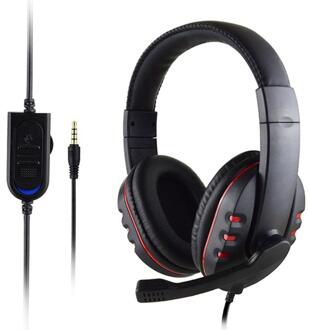 Gaming Headset Stereo Surround Hoofdtelefoon 3.5Mm Wired Mic Voor PS4 Laptop Voor Xbox Een Gamer Hoofdtelefoon zwart en rood