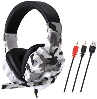 Gaming Headsets Grote Koptelefoon Met Licht Mic Stereo Oortelefoon Diepe Bas Voor Pc Computer Gamer Laptop PS4 X-BOX grijs