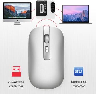 Gaming Muis Dual Mode Draadloze Bluetooth 5.1 Muis Gamer Oplaadbare Metalen Wiel Mute Voor Pc Laptop Voor Gamer Accessoires 02