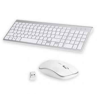 Gaming Muismat Gamer Computer Ultra-Dunne Stijlvolle Draadloze 2.4G Mute Kantoor Toetsenbord Muis Set Voor Computers/laptops Muismat wit