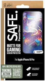 Gaming Screenprotector Ultra Wide Fit met applicator voor de Apple iPhone 16 Pro Transparant