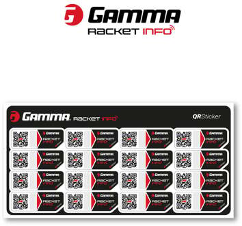 Gamma Racket Info Internationale Version String Sticker Verpakking 16 Stuks-Zwart - nosize