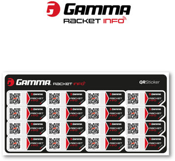 Gamma Racket Info Internationale Version String Sticker Verpakking 16 Stuks zwart - one size