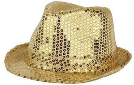 Gangsterhoed pailletten goud Goud - Brons
