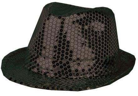 Gangsterhoed pailletten zwart