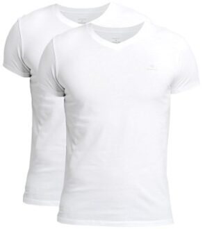 Gant 2 stuks Basic V-Neck T-Shirt Zwart,Wit,Versch.kleure/Patroon,Blauw - Medium,Large,X-Large,XX-Large