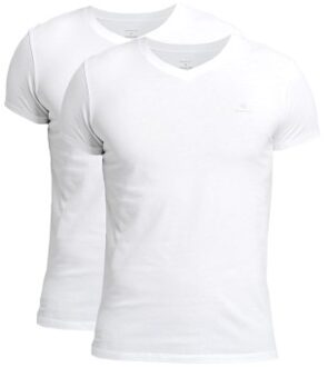 Gant 2 stuks Basic V-Neck T-Shirt Zwart,Wit,Versch.kleure/Patroon,Blauw - Small,Medium,Large,X-Large,XX-Large