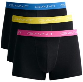 Gant 3 stuks Cotton Trunks * Actie * Roze,Blauw,Geel,Zwart,Versch.kleure/Patroon - X-Large