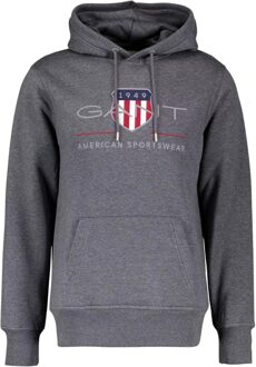 Gant Archief Shield Hoodie Gant , Gray , Heren - 2Xl,Xl,L,M