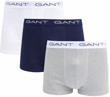 Gant Boxershorts Trunk 3-Pack Zwart Grijs Wit - L,M,S,XL,XXL