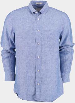 Gant Casual hemd lange mouw linen shirt 3240102/407 Blauw